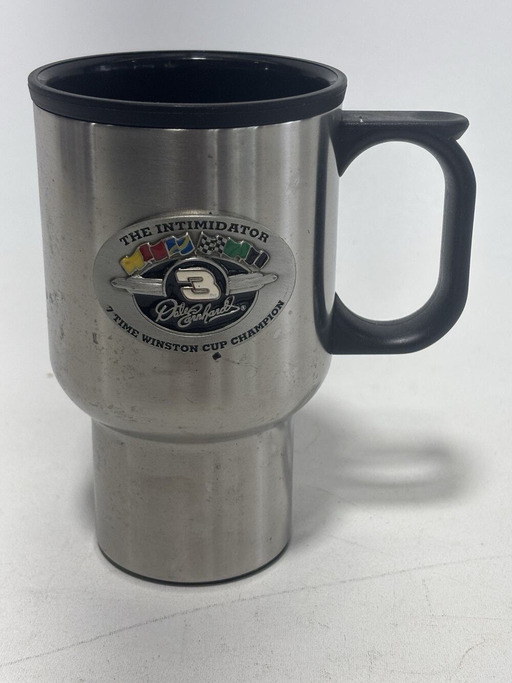 Vintage Dale Earnhardt Intimidator Stainless Travel Mug 7 Time Champion